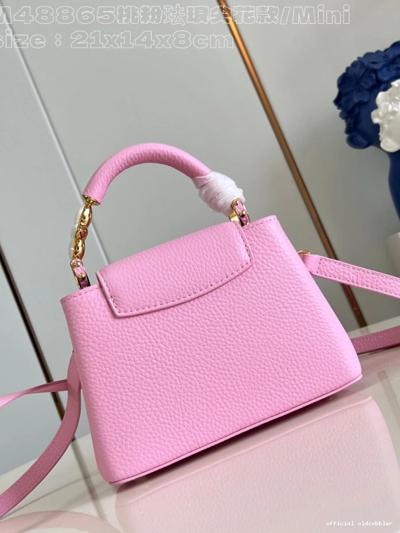 Official oldcobbler VUITTON CAPUCINES LOUIS MINI-21*14*8CM 0813